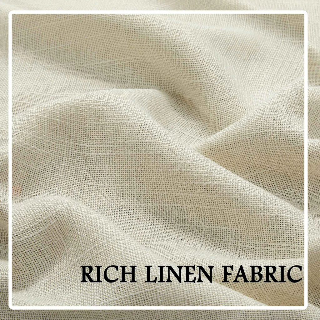 American Style Linen Curtains 100% Polyester Semi Sheer Grey Living Room Woven Plain Solid Cafe Products with Rope From Hua Xin