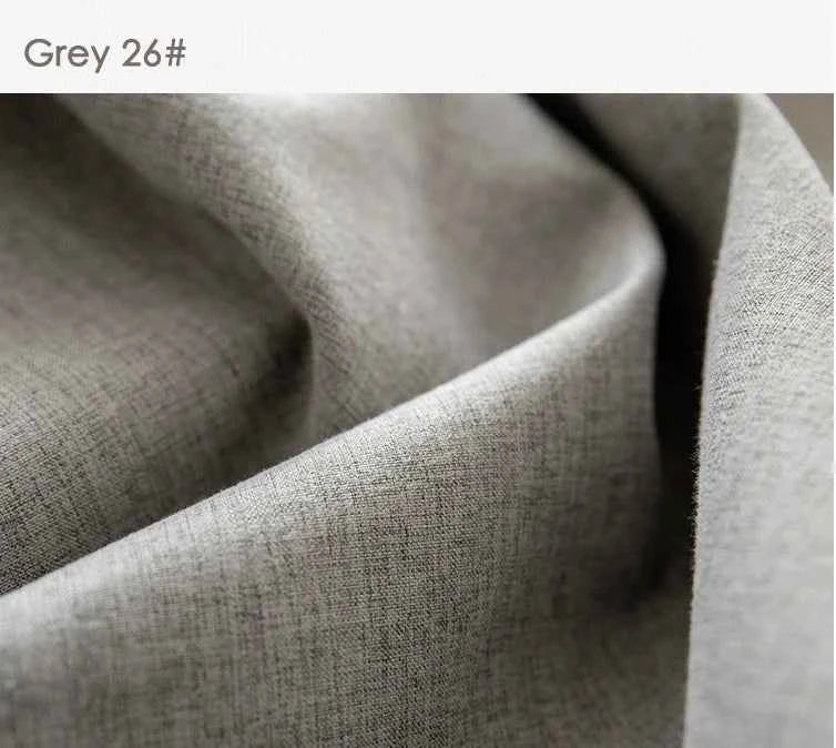 Modern 100% blackout curtains for door window thicken linen fabric curtains for bedroom