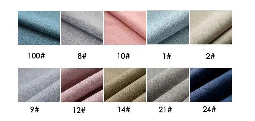 Modern 100% blackout curtains for door window thicken linen fabric curtains for bedroom