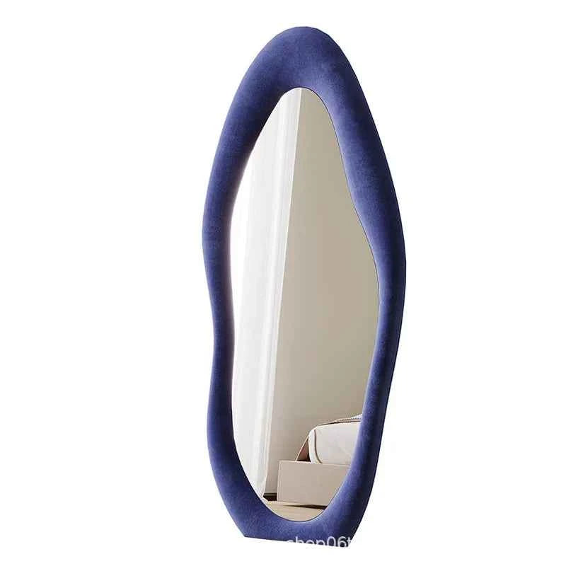 Trendy Cream-Colored Cloud-Shaped Full-Length Dressing Mirror Irregular-Shaped Framed Glass for Home Bedroom Decor for Clothing