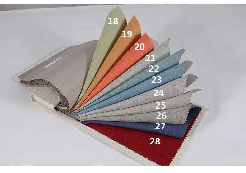 Modern 100% blackout curtains for door window thicken linen fabric curtains for bedroom