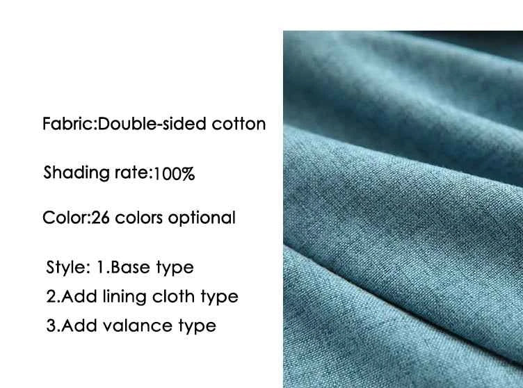 Modern 100% blackout curtains for door window thicken linen fabric curtains for bedroom