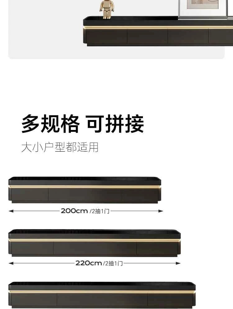 Luxury Aesthetic Tv Stands Hiding Handles Media Cabinet Floor Tv Stand Mid Century Black Mobili Per La Casa Home Furniture