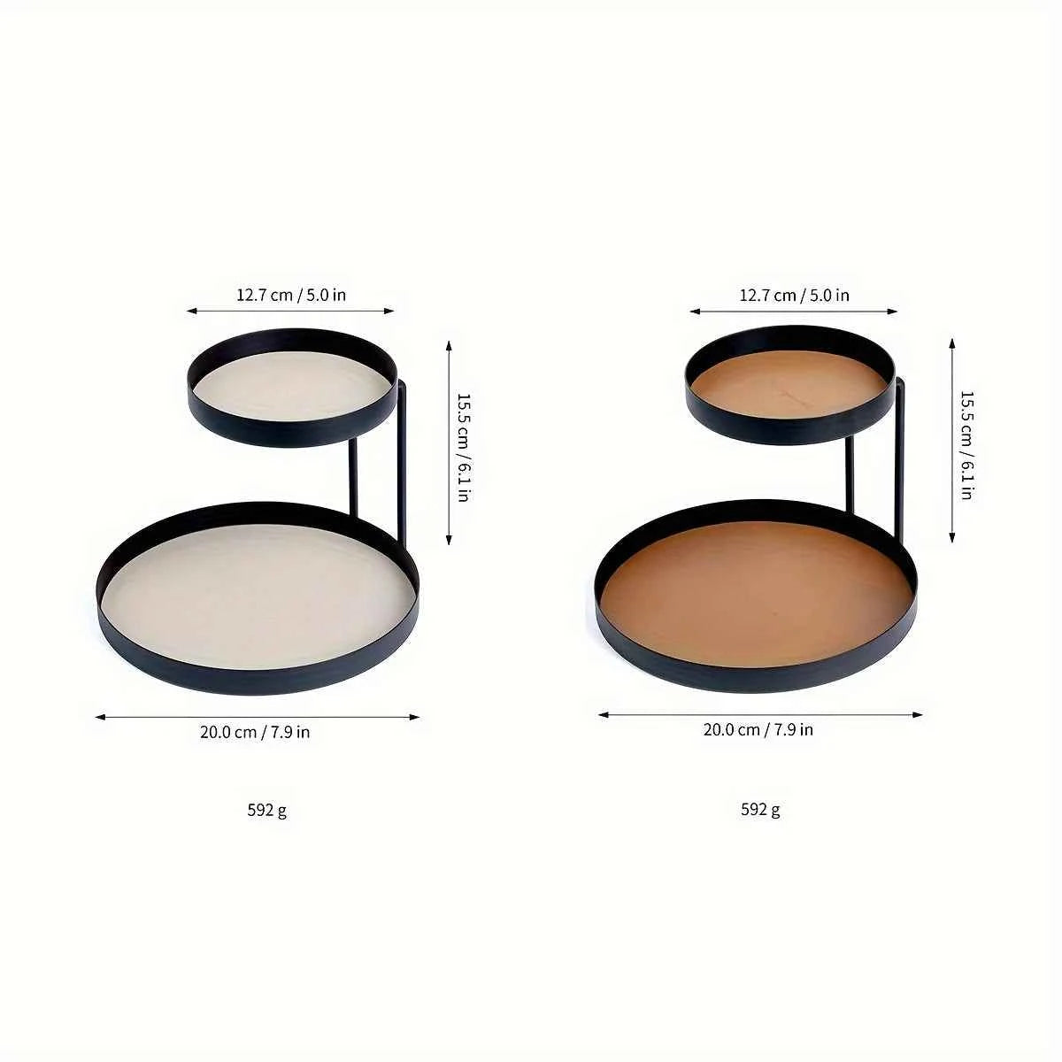 Nordic Metal Display Shelf, 2-Tier Cosmetic & Jewelry Organizer. Under 27", Fits Bedroom, Bathroom, Entryway. Painted Finish.