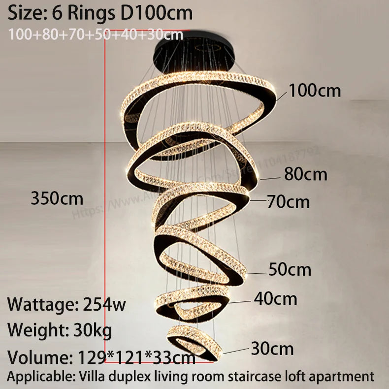 Modern Home Decoration Chandelier Villa Living Room Pendant Light Luxury Dining Room Stair Chandeliers Lustre Ceiling Chandelier - The Homemakers Hub