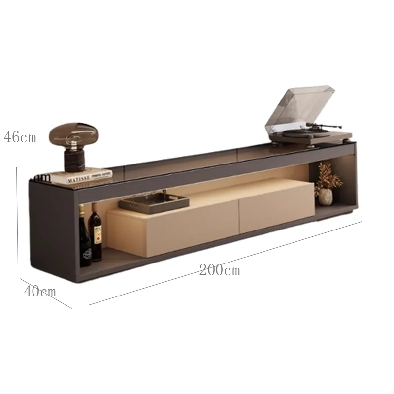 Glas Transparent Modern TV Cabinet Storage Luxury Floor Entertainment Center Meuble Television Salon Furniture