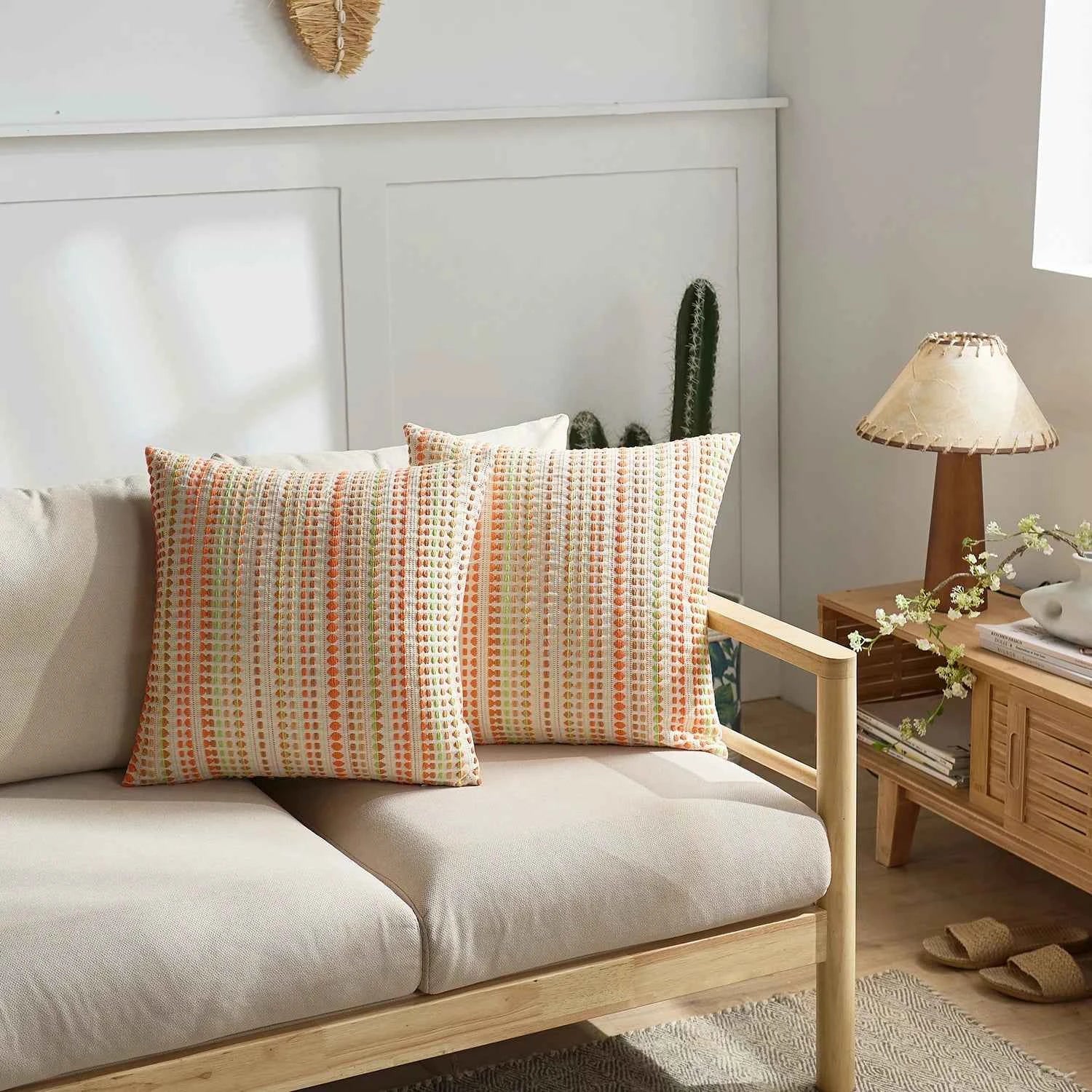 1pc modern Nordic style yarn-dyed polka dot pillow case, suitable for bedroom, sofa, car, pillow case, no core