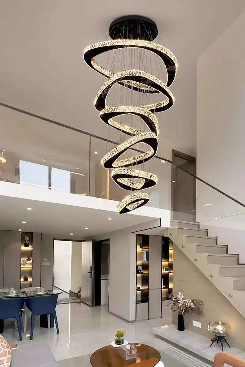 Modern Home Decoration Chandelier Villa Living Room Pendant Light Luxury Dining Room Stair Chandeliers Lustre Ceiling Chandelier