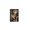 3PCS Black and Golden Flower Wall Art Canvas Painting for Living Room Decor Modern Abstract Posters Home Decor