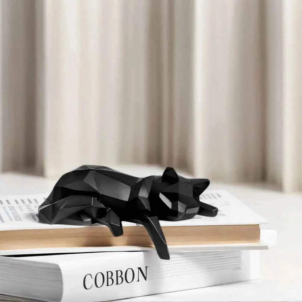 Cat Statue Bookshelf Decoration - Modern Minimalist Cat Figurine, Bookshelf/Desk/Office Decoration Ornament, Suitable for Living Room Creative Home Decor