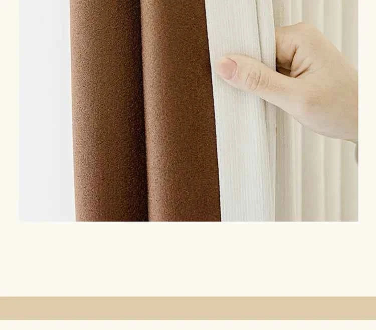 French Chenille Cream White Velvet Curtain Modern Simple Blackout Curtains for Living Dining room Bedroom Tulle Customization