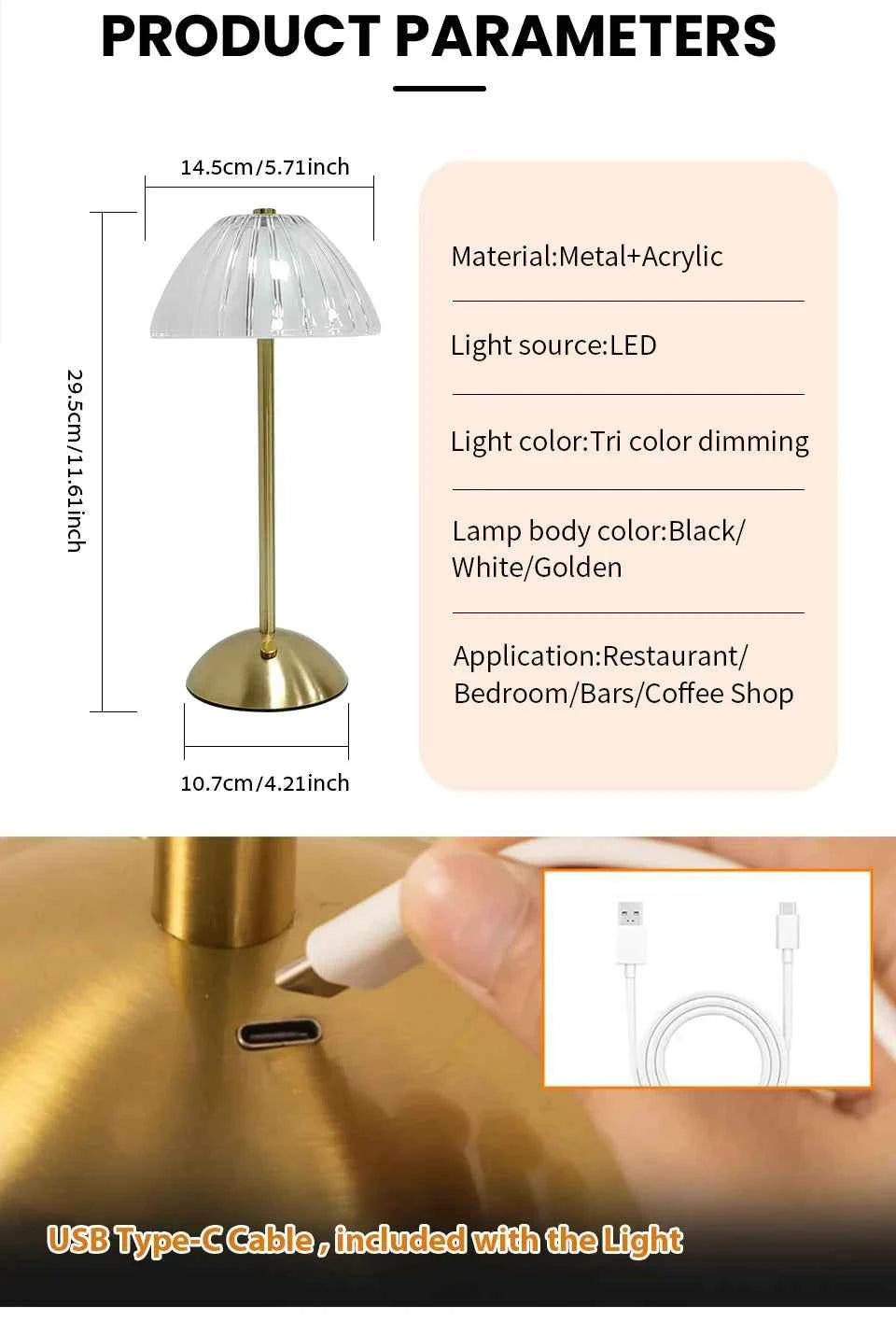 LED Table Lamp Touch Lamp Reading Light Rechargeable Light Wireless Retro Night Lamp Nordic For Study Bedroom Desk Lamp Bar Home