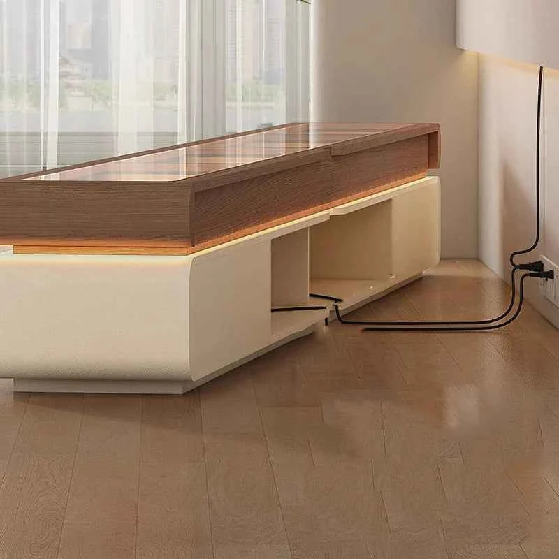 Wood Modern Tv Stand Adjustable Glass Luxury Floor Tv Stand Farmhouse Living Room Meuble Television Salon Home Accessories