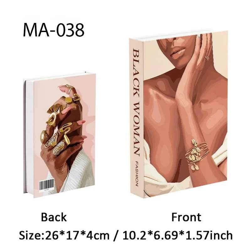 Luxury Openable Fake Books Box Decoration Fashion Black Women Magazine Coffee Table Book Villa Hotel Home Decor Shooting Props