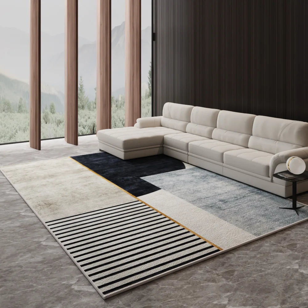 VIKAMA Nordic Luxury Living Room Carpet - Stylish Large Area Floor Mat for Sofa, Coffee Table, Bedroom, and Lounge Decoration