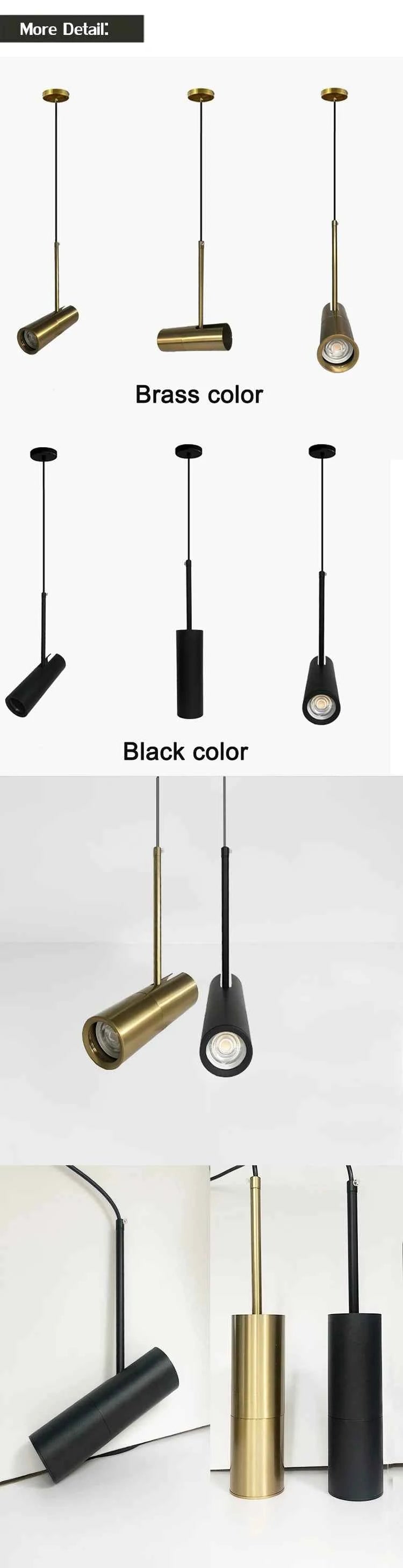 Nordic Modern LED Hanging Lamp Dining Room Decor Restaurant Bar Coffee Bedroom Study Black Pendant Lights Adjustable Lampshade