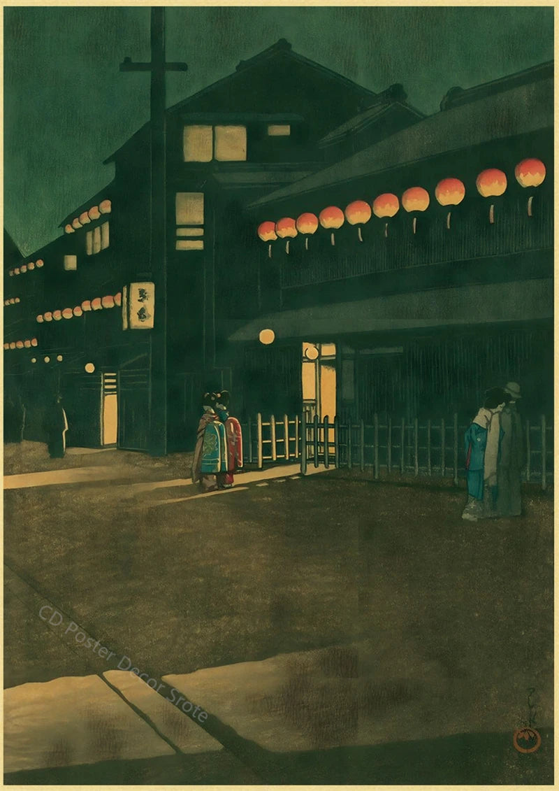 Japanese Vintage Landscapes Posters Traditional Scenery Retro Prints Art Wall Paintings Room Home Bar Restaurant Decor Picture