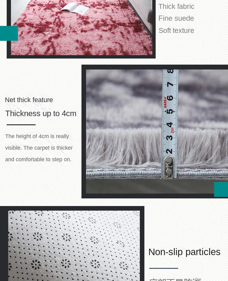 Machine Washable Shaggy Rug for Bedroom - Grey Fluffy Soft Area Carpet with Non-Slip Design