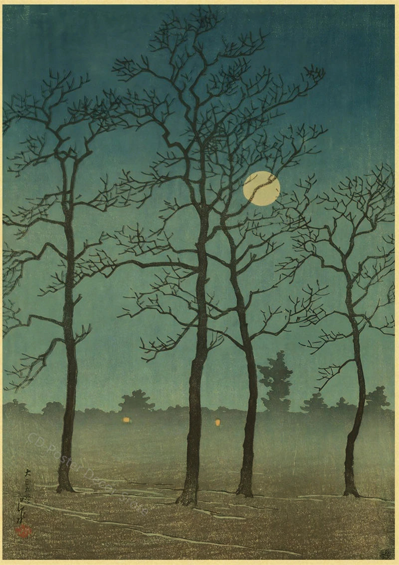 Japanese Vintage Landscapes Posters Traditional Scenery Retro Prints Art Wall Paintings Room Home Bar Restaurant Decor Picture