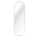 Gold Full-Length Wall Mirror 63 x 20IN Pill Shaped for Bathroom Use