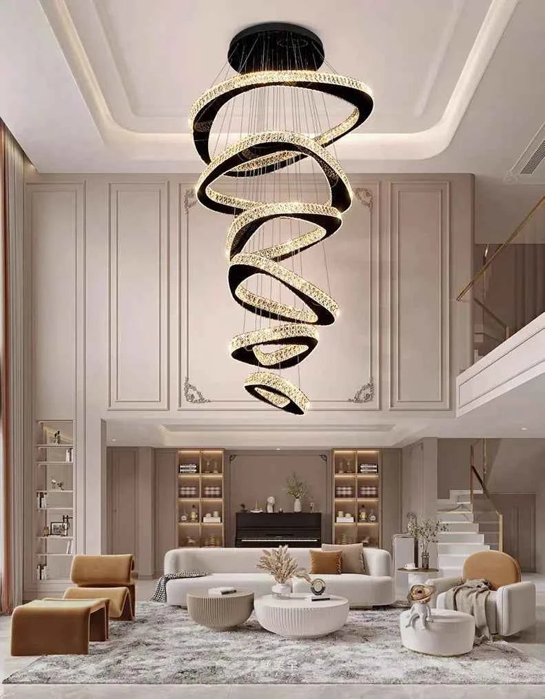Modern Home Decoration Chandelier Villa Living Room Pendant Light Luxury Dining Room Stair Chandeliers Lustre Ceiling Chandelier