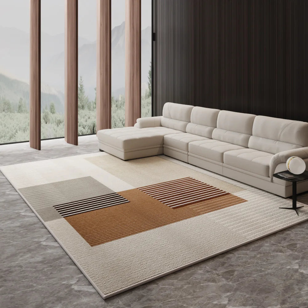 VIKAMA Nordic Luxury Living Room Carpet - Stylish Large Area Floor Mat for Sofa, Coffee Table, Bedroom, and Lounge Decoration