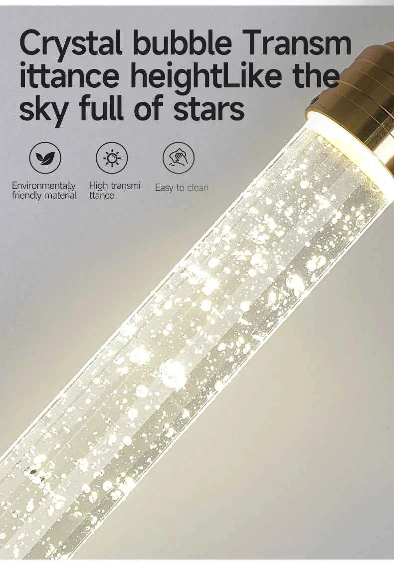 Luxury Crystal Pendant Light with Gold Fixtures Crystal Hanging Lamp  for Living Room Bedroom Dining Room Modern Home Decor