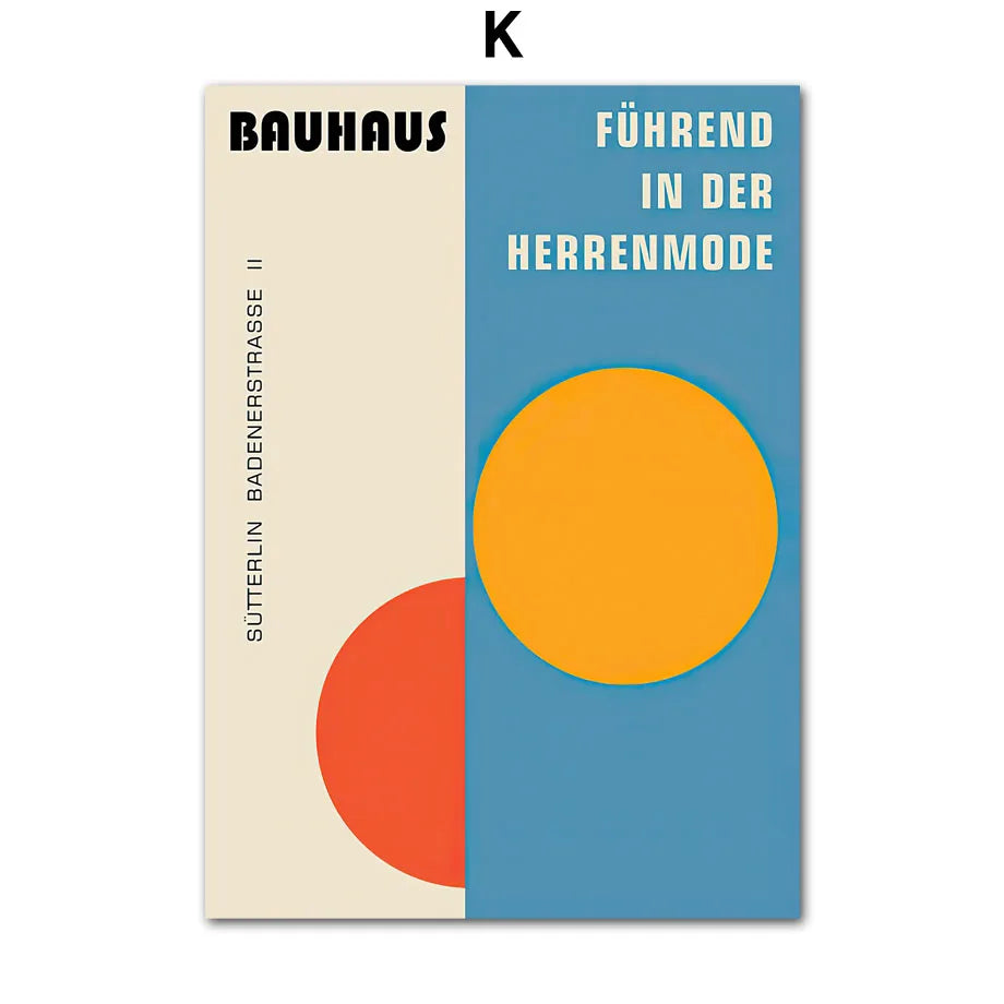 Bauhaus Geometry Canvas Art - Mondrian Gallery Wall Pop Art Poster for Living Room Decor