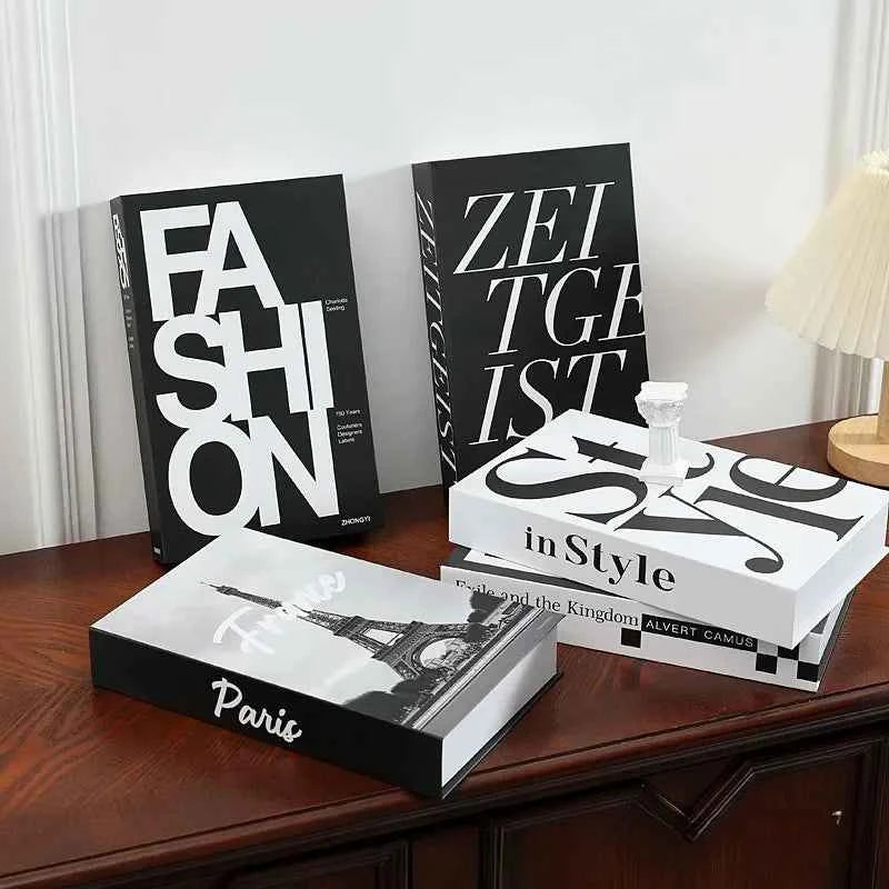 Home Decor Ornaments Living Room Study Soft Prop Book Box Luxury Coffee Table Books Modern Fake Books for Decoration