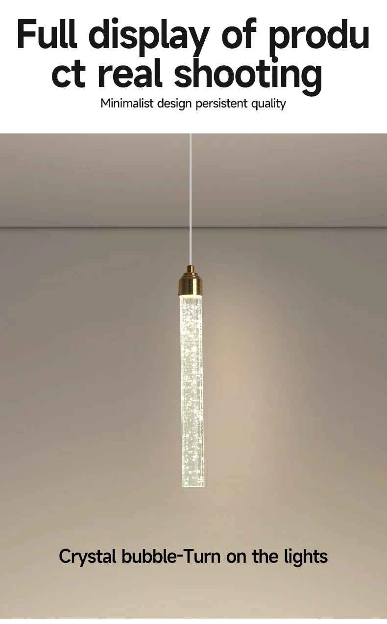 Luxury Crystal Pendant Light with Gold Fixtures Crystal Hanging Lamp  for Living Room Bedroom Dining Room Modern Home Decor