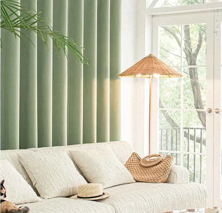 French Chenille Cream White Velvet Curtain Modern Simple Blackout Curtains for Living Dining room Bedroom Tulle Customization