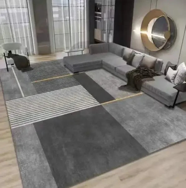 Modern Simple Living Room Decoration Carpet Large Area Soft Lounge Rug Gray Nordic Rugs for Bedroom Washable Anti-slip Floor Mat - The Homemakers Hub