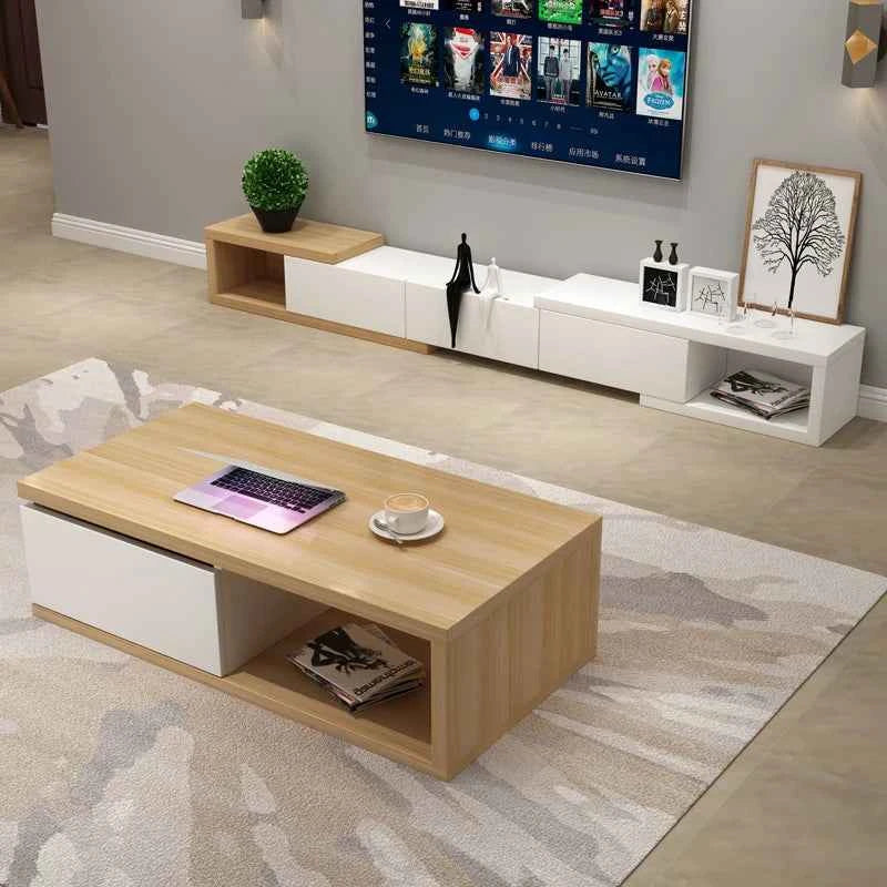 Retractable Modern Tv Stand Hiding Handles Media Cabinet Floor Tv Stand Black High End Mobili Per La Casa Home Furniture