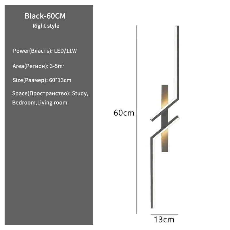 Modern Creative Strip Led Wall Light Minimalist Bedroom Bedside Wall Sconce Led Lights Living Room TV Sofa Background Wall Lamp