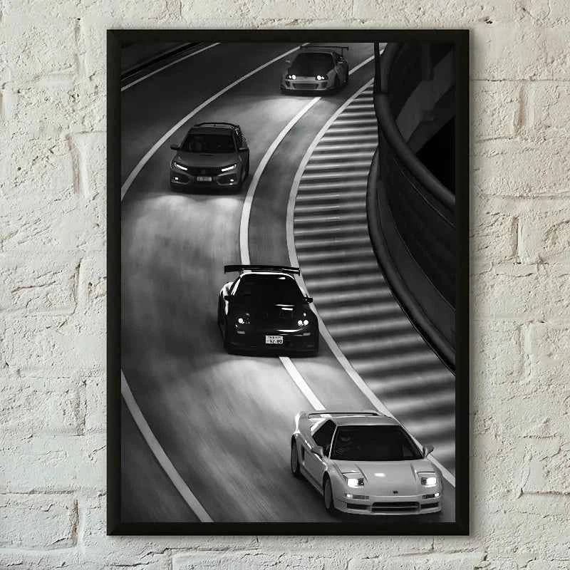 1PC Black And White Luxury Car Art Poster Poster Paper Print Home Living Room Bedroom Entrance Bar Cafe Art Painting Decoration