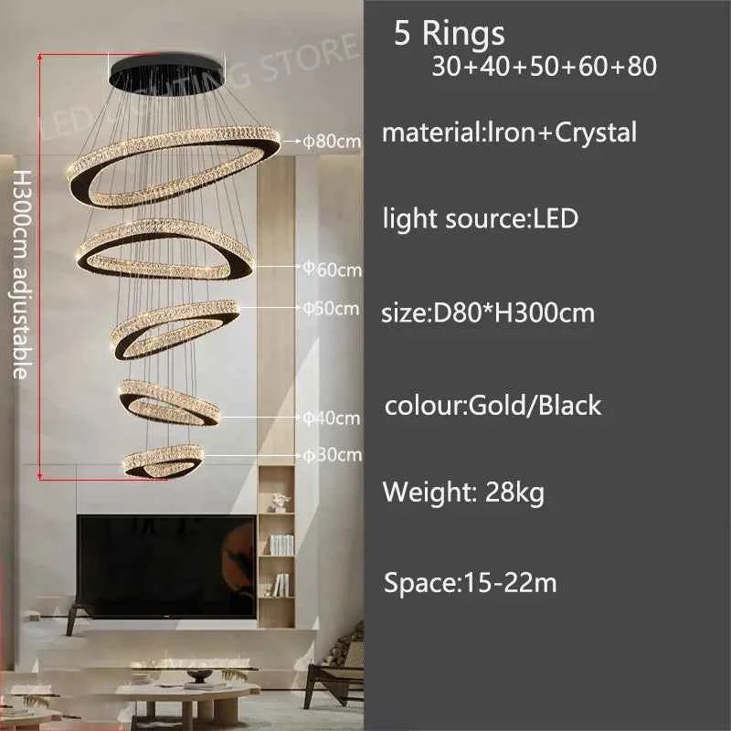 Modern Home Decoration Chandelier Villa Living Room Pendant Light Luxury Dining Room Stair Chandeliers Lustre Ceiling Chandelier