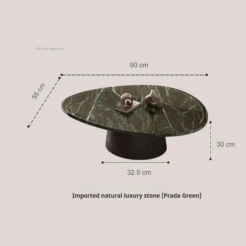 Luxury Marble Coffee Table - Italian Designer Natural Stone Tea Table in Artistic Freeform Shape for Modern Living Room