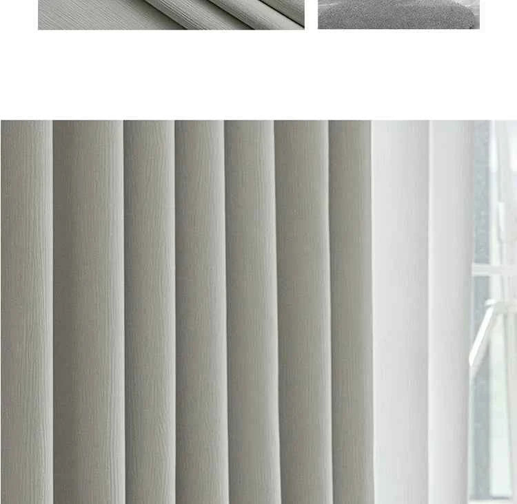 French Chenille Cream White Velvet Curtain Modern Simple Blackout Curtains for Living Dining room Bedroom Tulle Customization