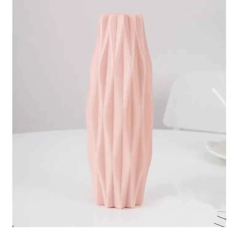 1pc Modern Flower Vase White Pink Blue Plastic Basket Nordic Home Living Room Decoration Ornament Flower Arrangement