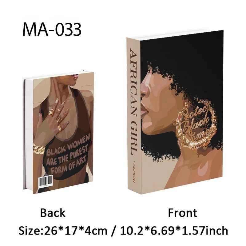 Luxury Openable Fake Books Box Decoration Fashion Black Women Magazine Coffee Table Book Villa Hotel Home Decor Shooting Props