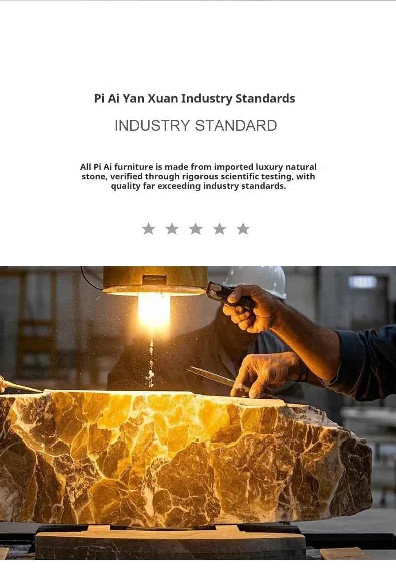 Luxury Marble Coffee Table - Italian Designer Natural Stone Tea Table in Artistic Freeform Shape for Modern Living Room