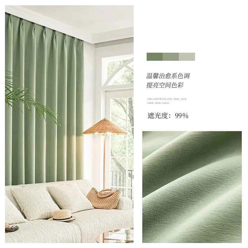 French Chenille Cream White Velvet Curtain Modern Simple Blackout Curtains for Living Dining room Bedroom Tulle Customization