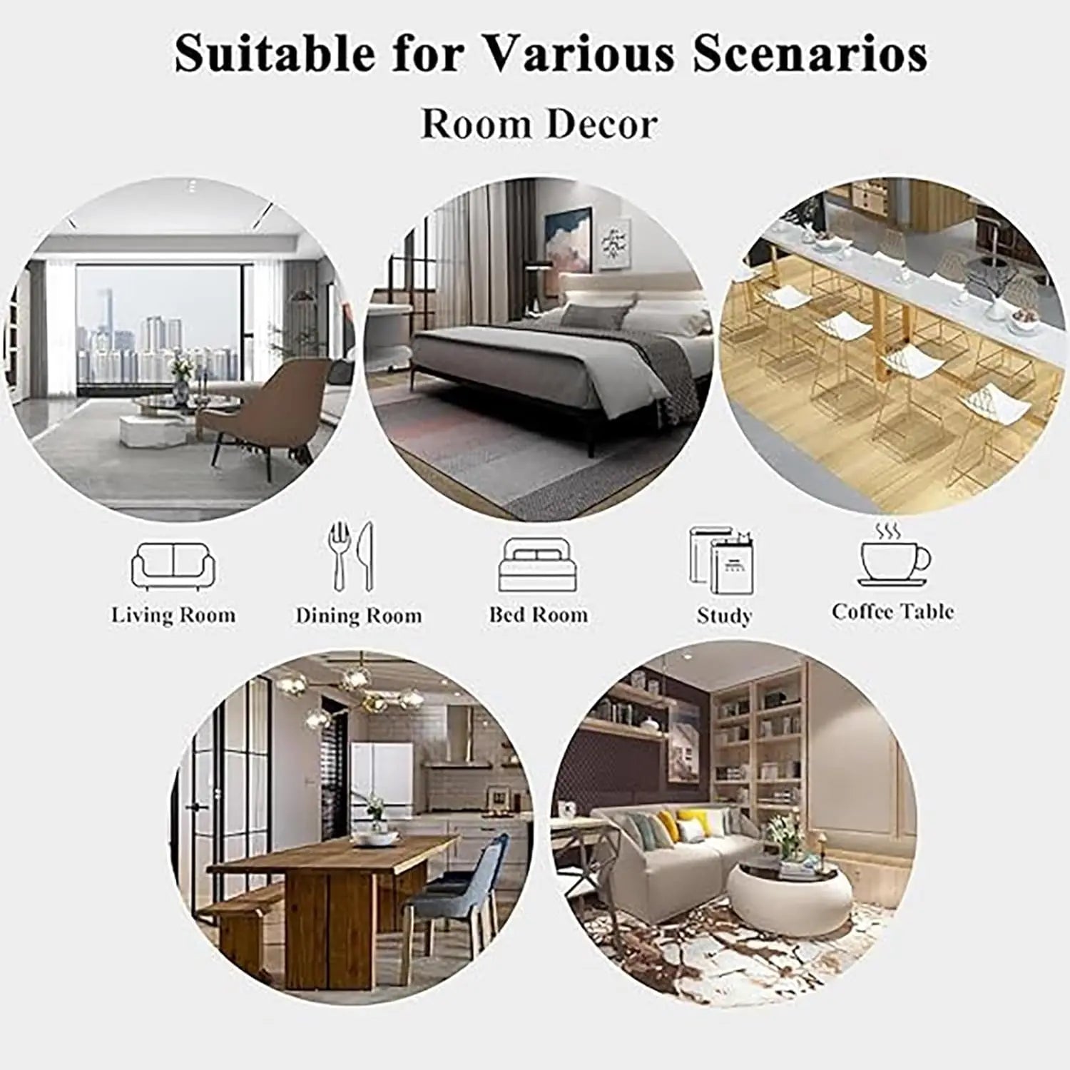 VIKAMA Nordic Carpet Living Room Mat - Modern Simple Luxury Full Blanket for Bedroom and Home Decoration