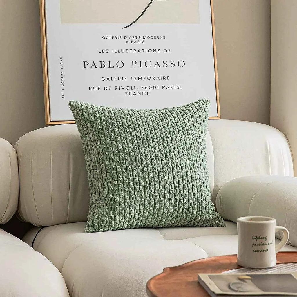 45CM Boho Striped Throw Pillow - Soft Modern Farmhouse Decor for Couch, Bed, and Sofa in Winter and Spring