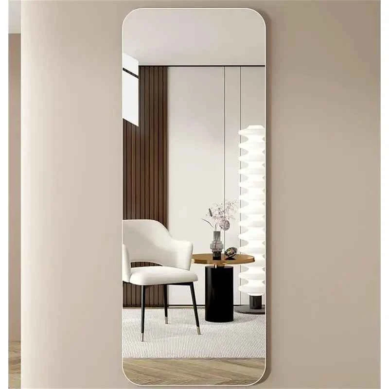 65"x24" Full Body Round Corner Mirror - Explosion-Proof Wall Hanging Silver Mirror for Living Room, Bedroom, or Cloakroom