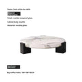 Luxury round Top Coffee Table in 100% Pure Calacatta Viola Marble with Black Marquina Marble Legs for Home Living Room
