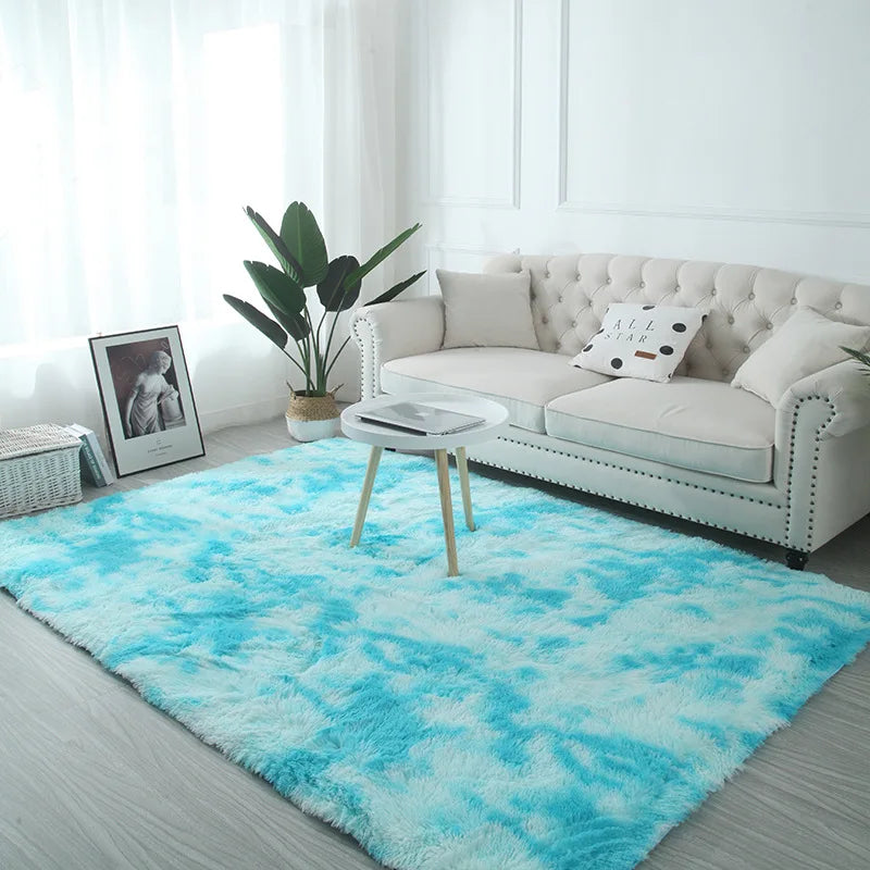 Machine Washable Shaggy Rug for Bedroom - Grey Fluffy Soft Area Carpet with Non-Slip Design