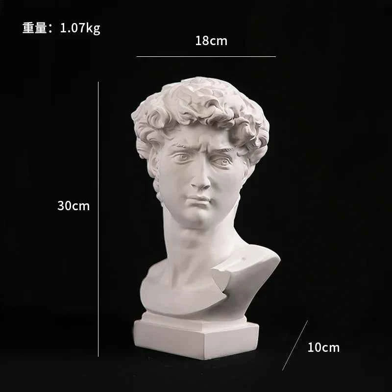 European Home Decoration David Head ResinStatues Statues Home Decor  Modern Abstract Art  Bust Sculpture Art Sketch Practice