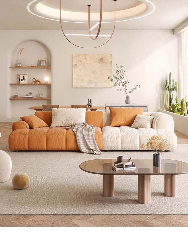 Nordic Minimalist Sofa 2 Seater Pillows Family Apartment Romantic Foot Stool Canape Living Room Furniture