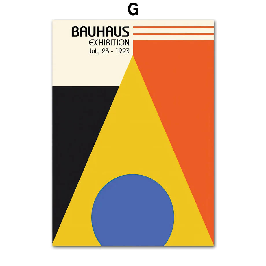 Bauhaus Geometry Canvas Art - Mondrian Gallery Wall Pop Art Poster for Living Room Decor